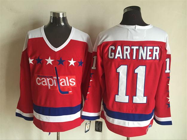 Men's Washington Capitals #11 Mike Gartner Red CCM Throwback Jersey