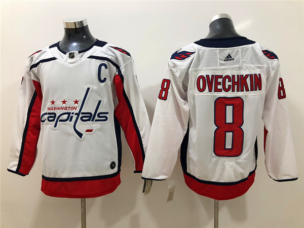 Men's Washington Capitals #8 Alexander Ovechkin adidas Away White Jersey