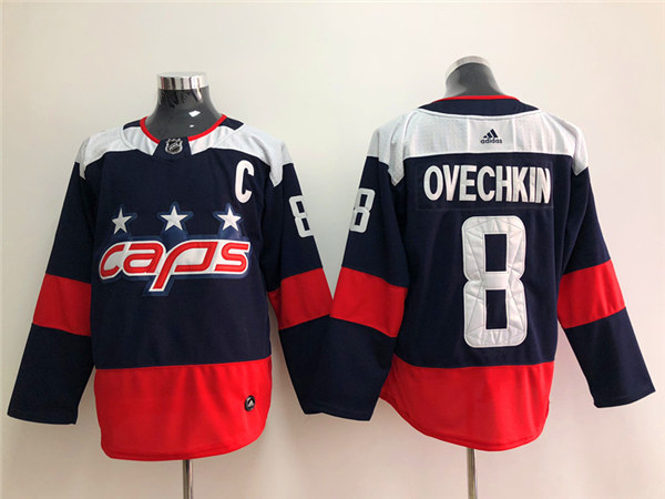 Men's Washington Capitals #8 Alexander Ovechkin adidas Navy 2018 Stadium Series Jersey