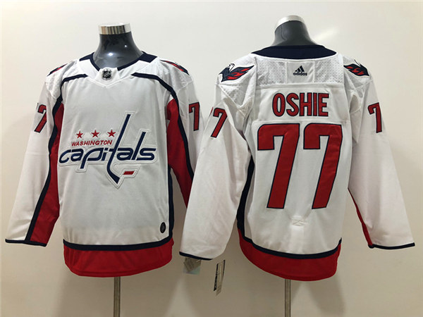 Men's Washington Capitals #77 T. J. Oshie adidas Away White Jersey