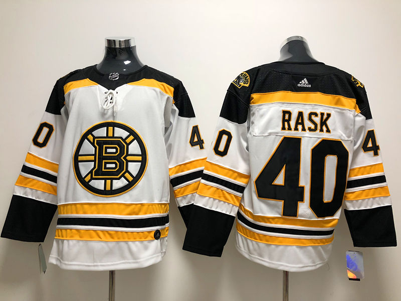 Men's Boston Bruin #40 Tuukka Rask adidas Away White Jersey