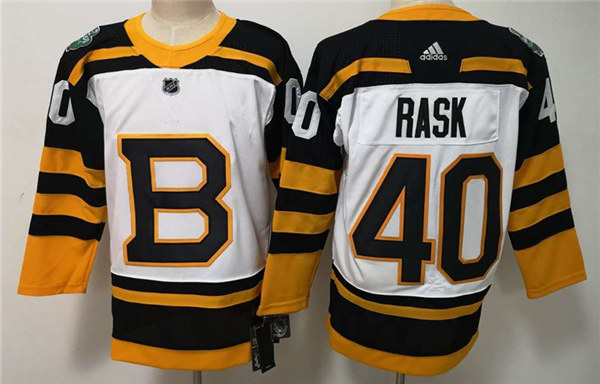 Men's Boston Bruin #40 Tuukka Rask adidas White 2019 Winter Classic Jersey