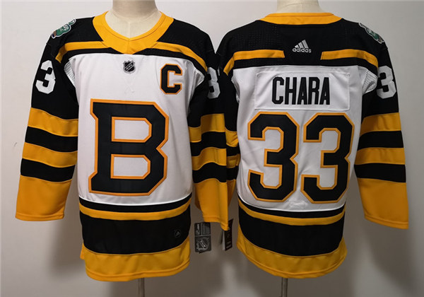 Men's Boston Bruin #33 Zdeno Chara adidas White 2019 Winter Classic Jersey