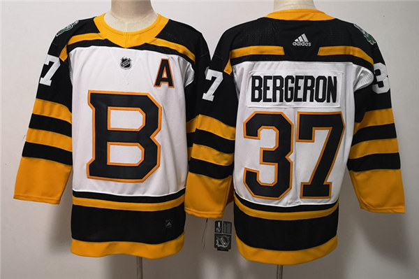 Men's Boston Bruin #37 Patrice Bergeron adidas White 2019 Winter Classic Jersey