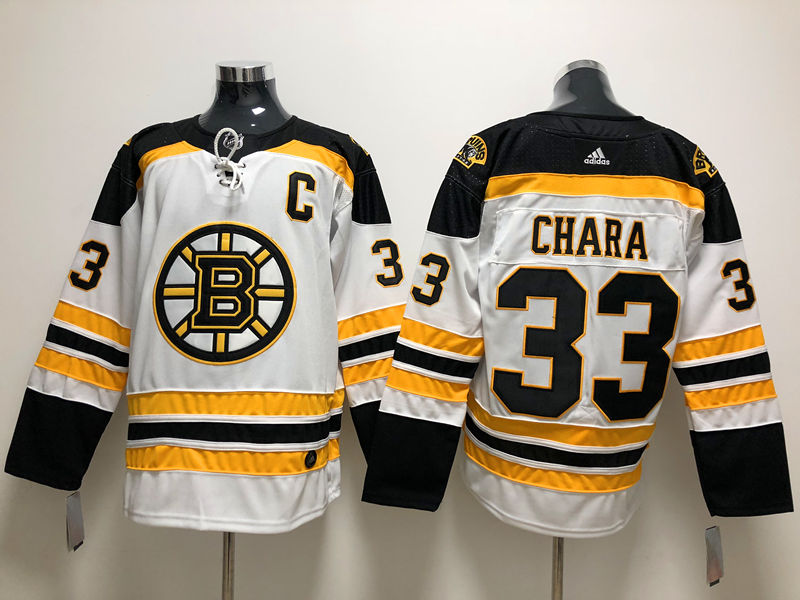 Men's Boston Bruin #33 Zdeno Chara adidas Away White Jersey