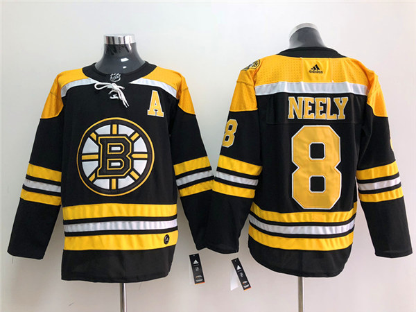 Men's Boston Bruins Retired Player #8 Cam Neely adidas Home Black Jersey