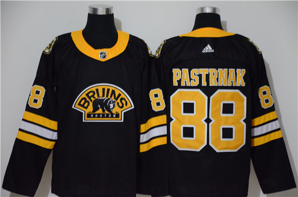 Men's Boston Bruin #88 David Pastrnak adidas Black Alternate Third Jersey