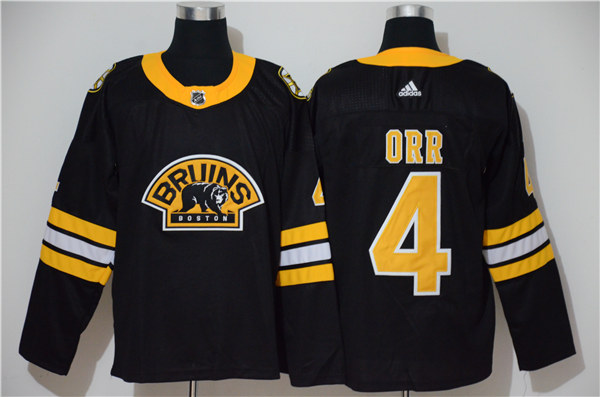 Men's Boston Bruins Retired Player #4 Bobby Orr adidas Black Alternate Third Jersey