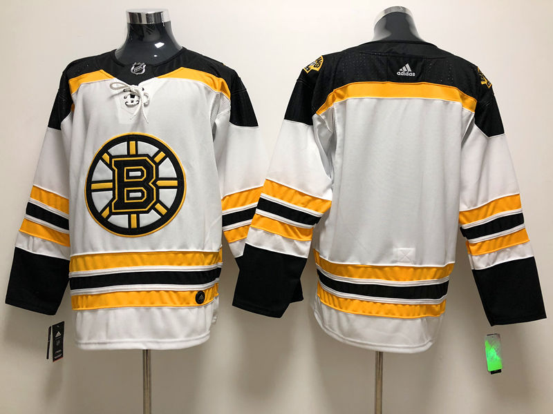 Men's Boston Bruins Blank adidas Away White Jersey