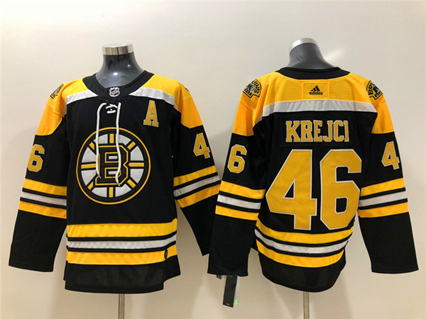 Men's Boston Bruin #46 David Krejci adidas Home Black Jersey