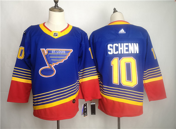 Men's St. Louis Blues #10 Brayden Schenn adidas Blue Retro 1990's Jersey