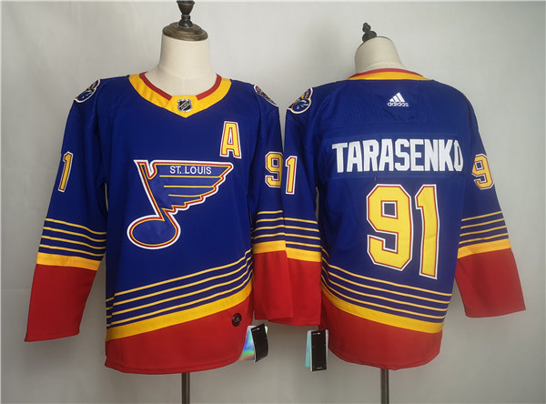 Men's St. Louis Blues #91 Vladimir Tarasenko adidas Blue Retro 1990's Jersey