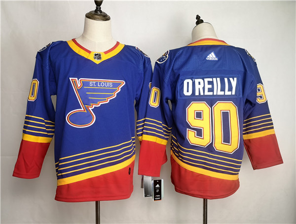 Men's St. Louis Blues #90 Ryan O'Reilly adidas Blue Retro 1990's Jersey