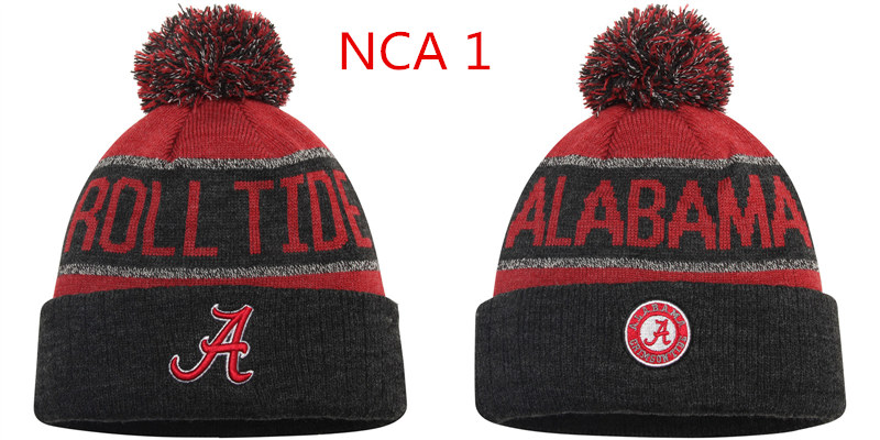NCAA Alabama Crimson Tide Red Black Embroidered  Knit Hat
