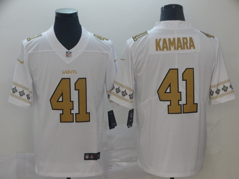 Men's New Orleans Saints #41 Alvin Kamara Nike White Color Rush Legend Player Jersey