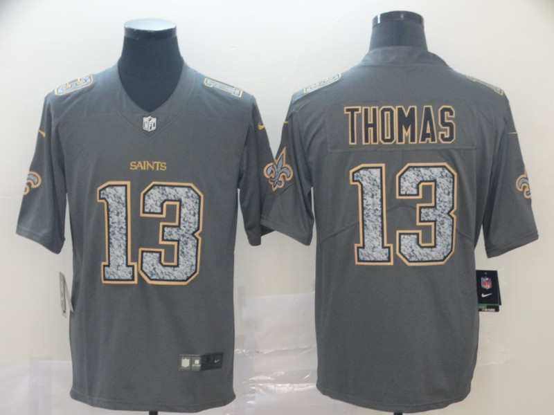 Men's New Orleans Saints #13 Michael Thomas NFL Pro Line Gray Static Fashion Jersey