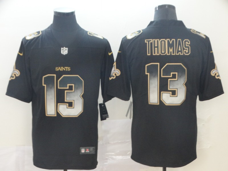 Men's New Orleans Saints #13 Michael Thomas NFL TEAMS Black Smoke Fashion Limited Jersey