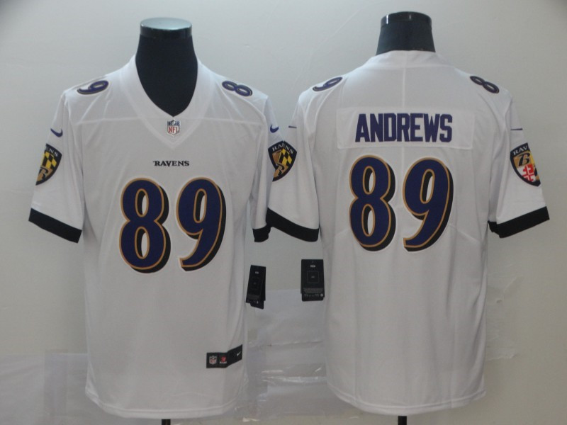 Men's Baltimore Ravens #89 Mark Andrews Nike White Player Limited  Football Jersey