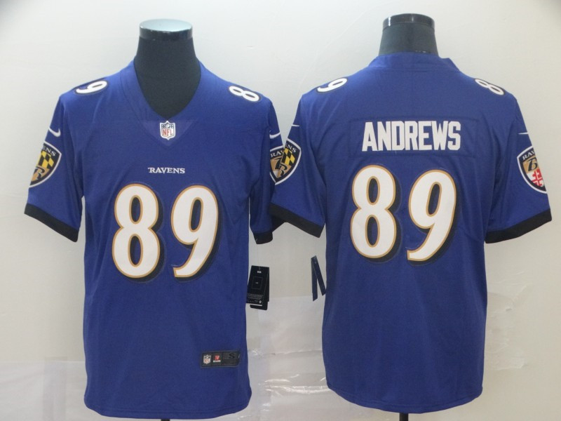 Men's Baltimore Ravens #89 Mark Andrews Nike Purple Vapor Elite Player Jersey