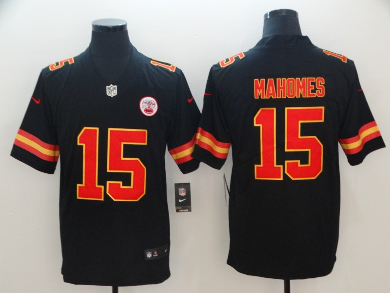 Men's Kansas City Chiefs #15 Patrick Mahomes Nike Black Game Fashion Jersey