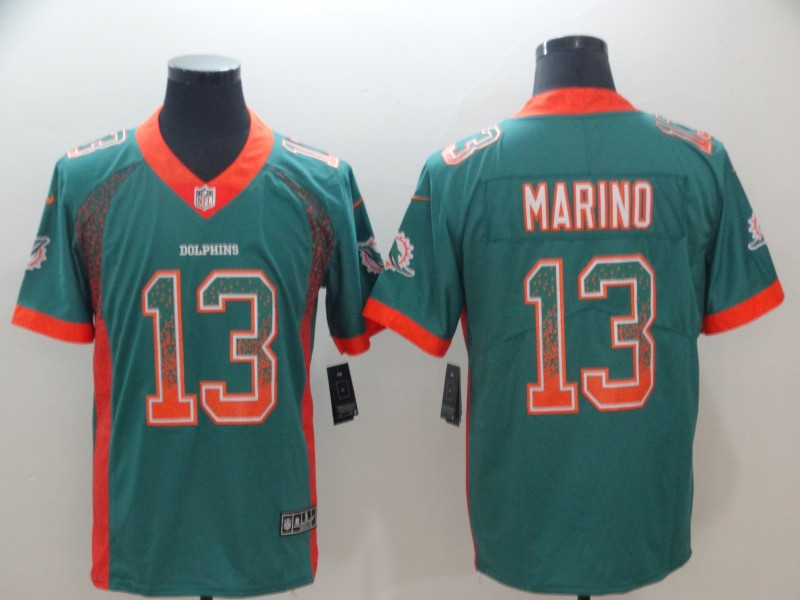 Men's Miami Dolphins #13 Dan Marino Nike Drift Fashion Color Rush Limited Jersey