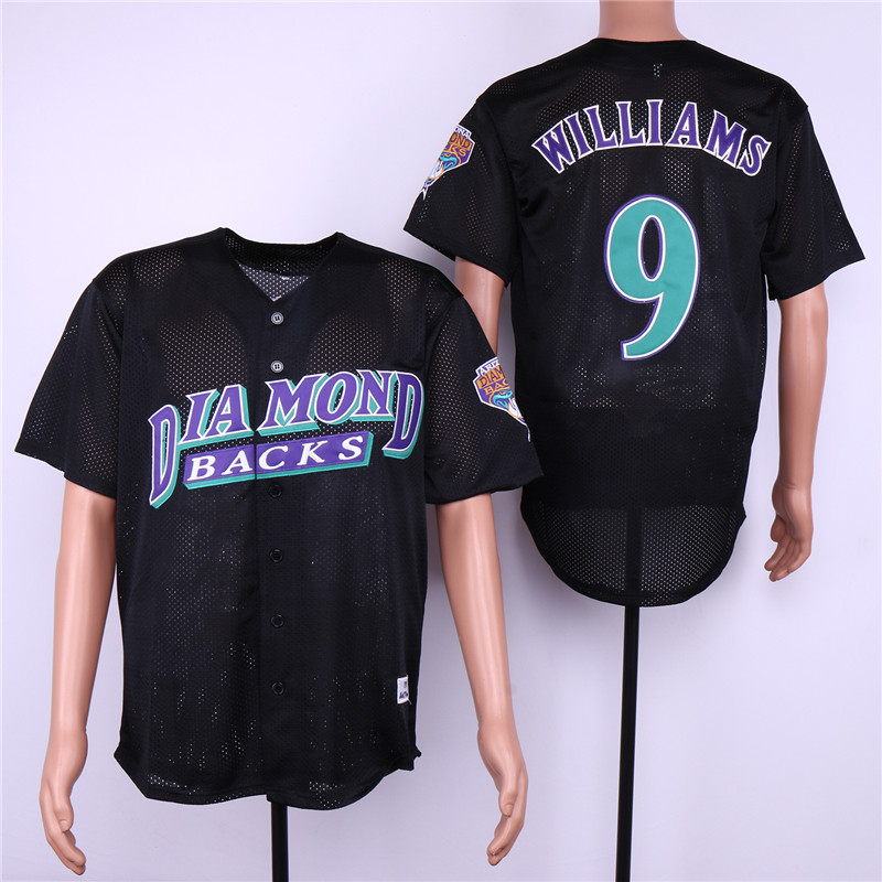 Men's Arizona Diamondbacks Retired Player #9 Matt Williams Black BP Mesh Throwback Jersey 