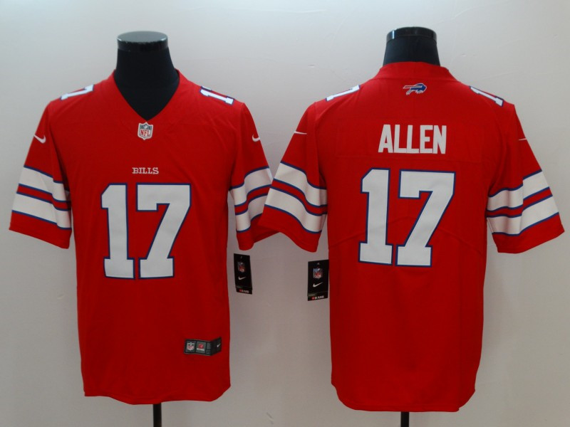 Men's Buffalo Bills #17 Josh Allen Nike Red Alternate Game Football Jersey