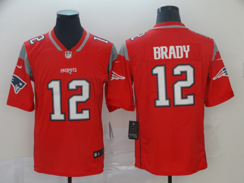 Men's New England Patriots #12 Tom Brady Red Nike Inverted Legend Jersey