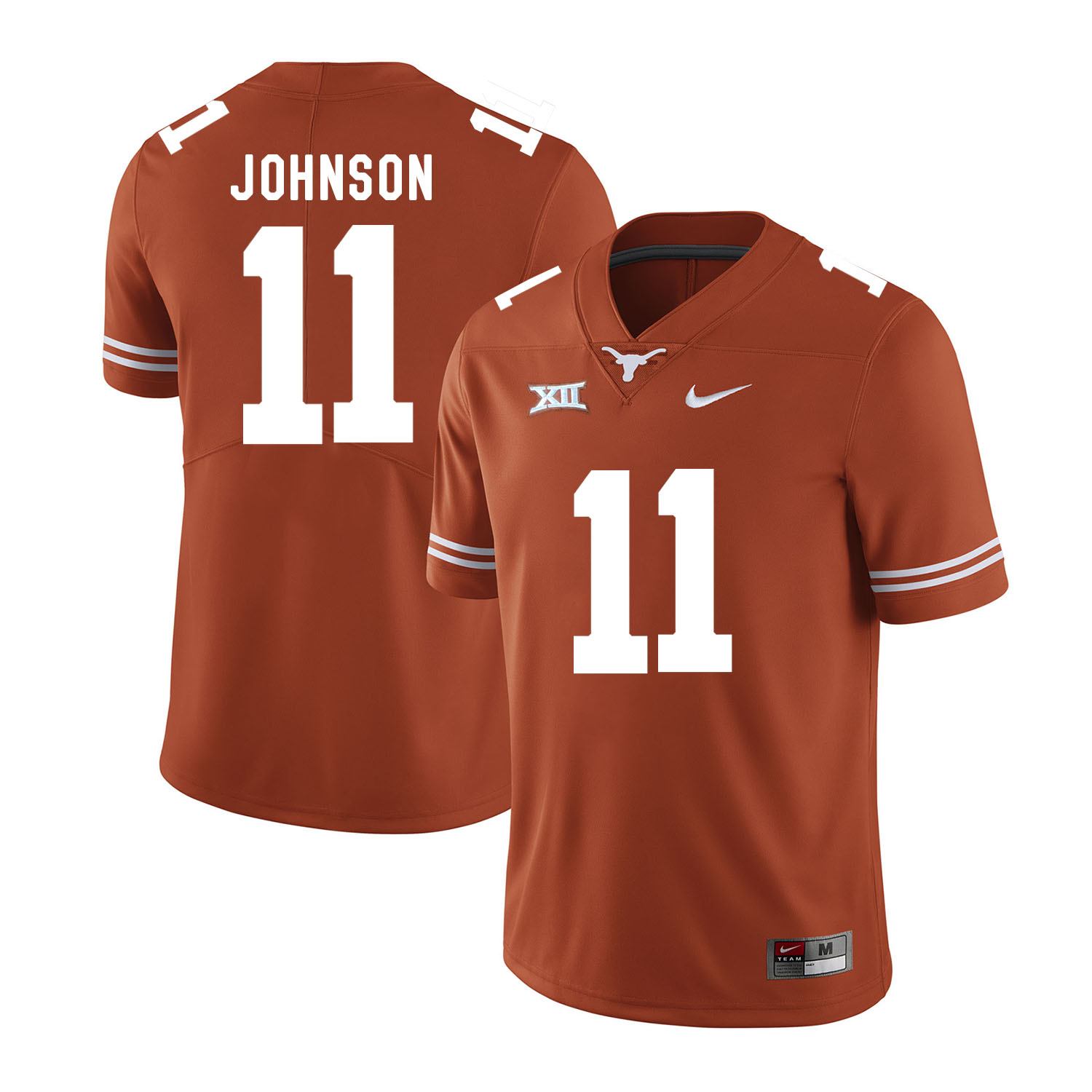 Men's Texas Longhorns #11  Derrick Johnson Nike Orange Football Jersey