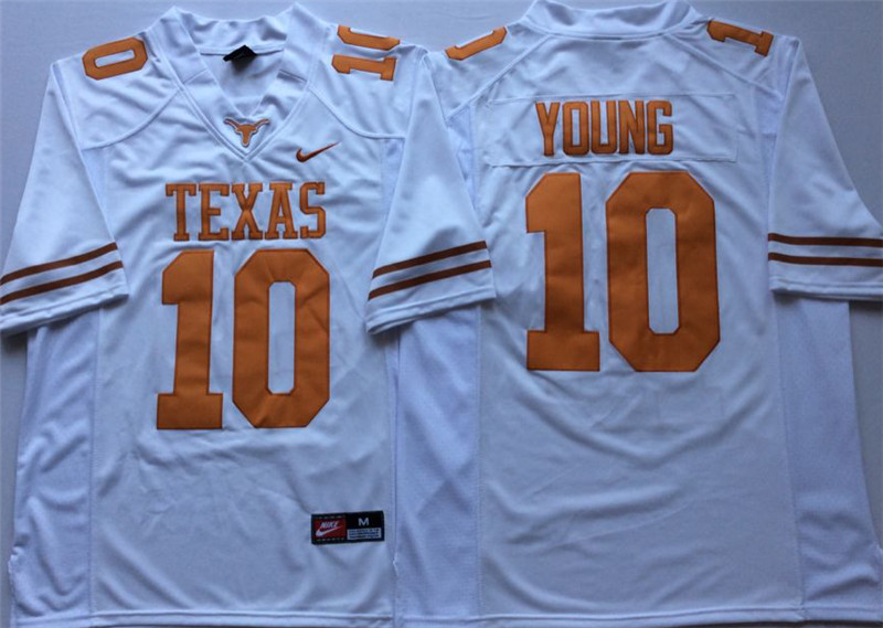 Men's Texas Longhorns #10 Vince Young Nike White Football Jersey