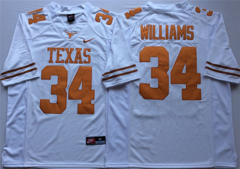 Men's Texas Longhorns #34 Ricky Williams Nike White Football Jersey