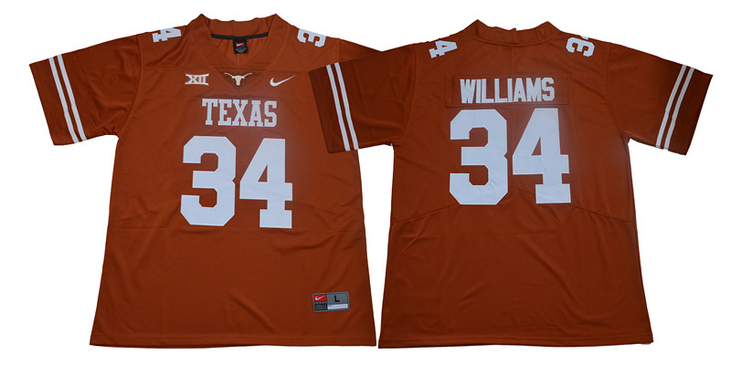 Men's Texas Longhorns #34 Ricky Williams Nike Orange Football Jersey