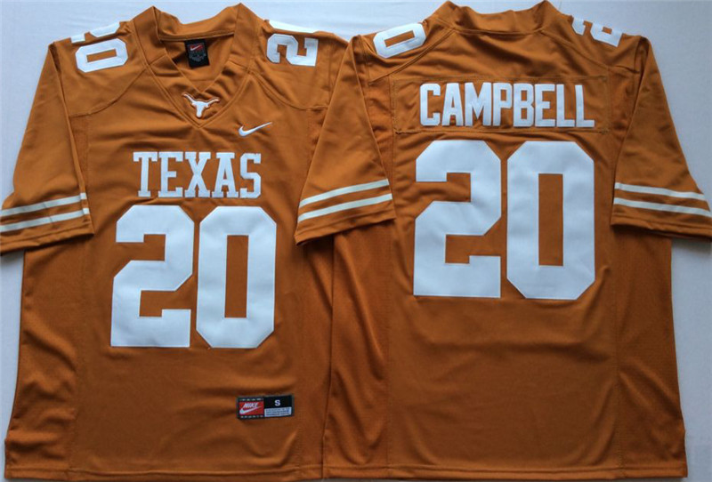 Men's Texas Longhorns #20 Earl Campbell Nike Orange Football Jersey