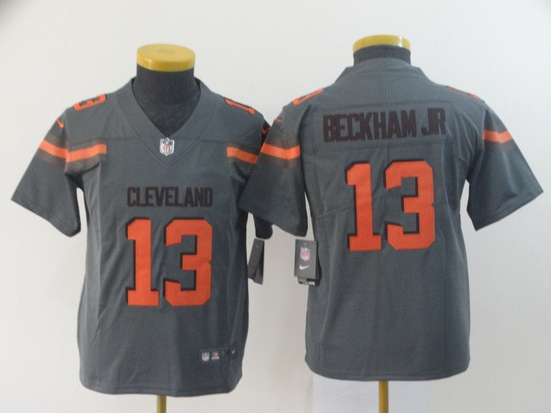 Youth Cleveland Browns #13 Odell Beckham Jr Nike Gray Inverted Legend Jersey