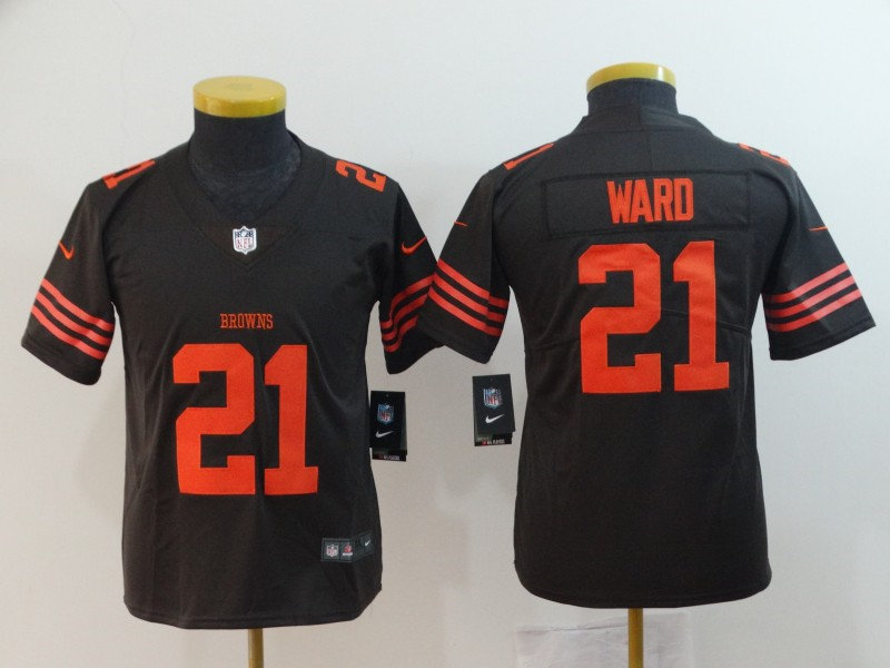 Youth Cleveland Browns #21 Denzel Ward Nike Brown Legend Player Jersey