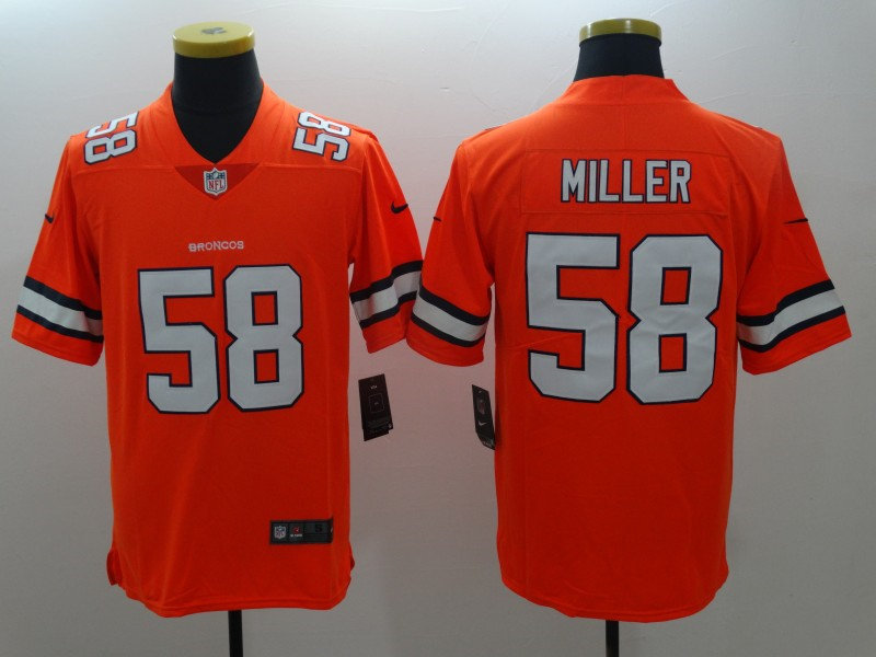 Men's Denver Broncos #58 Von Miller Orange Nike NFL Vapor Untouchable Color Rush Limited Player Jersey