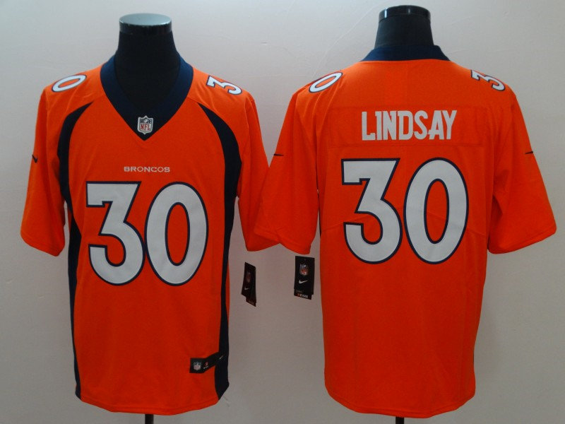 Men's Denver Broncos #30 Phillip Lindsay Orange Nike NFL Vapor Untouchable Limited Jersey