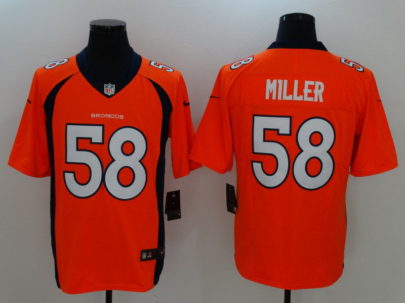 Men's Denver Broncos #58 Von Miller Orange Nike NFL Vapor Untouchable Limited Jersey