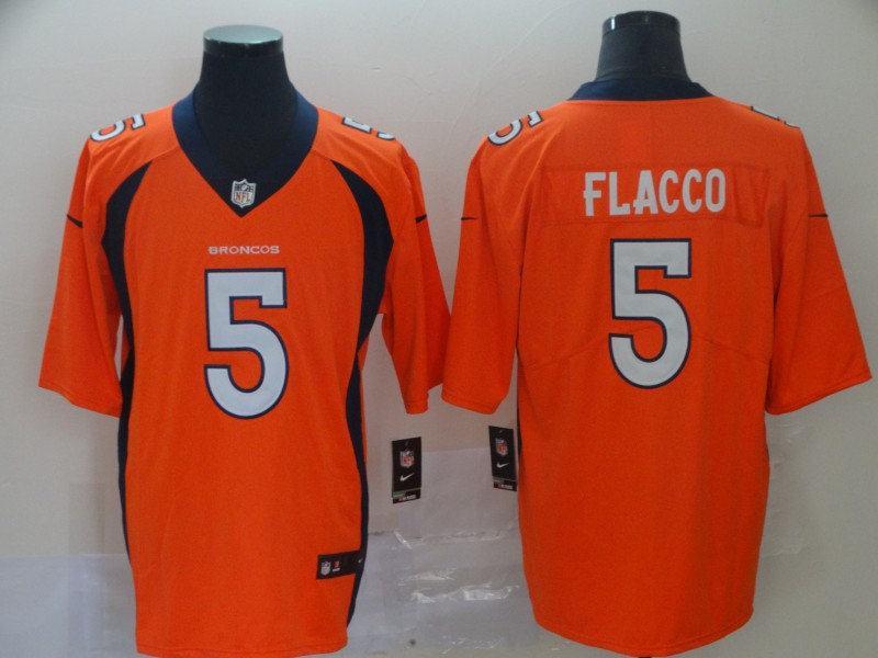 Men's Denver Broncos #5 Joe Flacco Orange Nike NFL Vapor Untouchable Limited Jersey