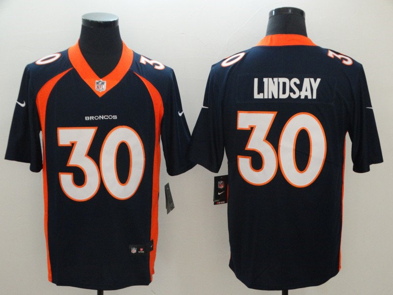 Men's Denver Broncos #30 Phillip Lindsay Navy Nike NFL Vapor Untouchable Limited Jersey