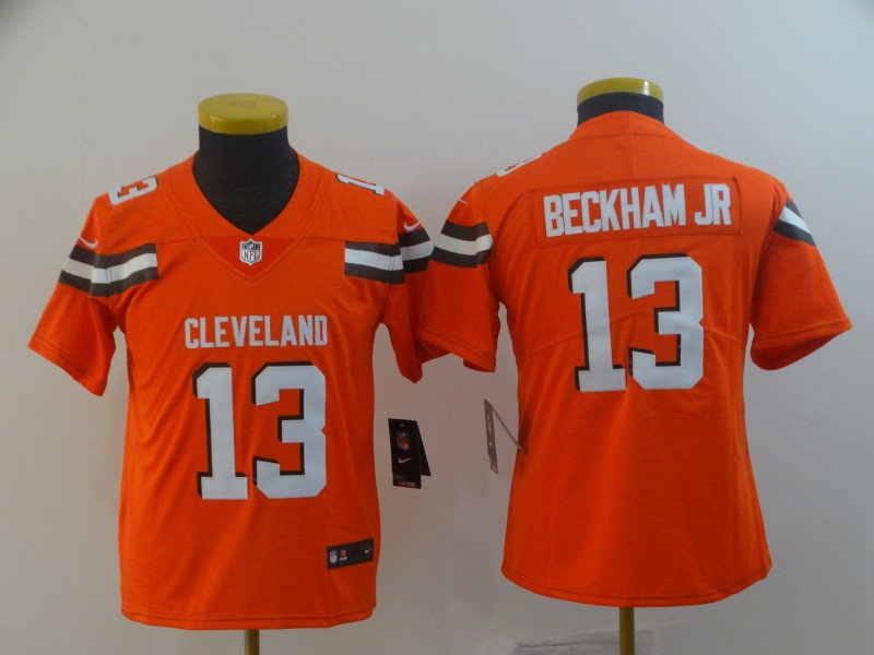 Womens Cleveland Browns #13 Odell Beckham Jr Nike Orange Jersey