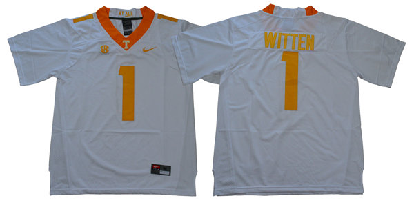 Mens Tennessee Volunteers #1 Jason Witten Nike White NCAA Football Jersey