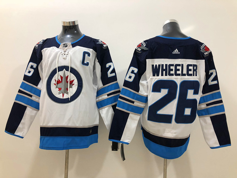 Men's Winnipeg Jets #26 Blake Wheeler adidas White Away Jersey