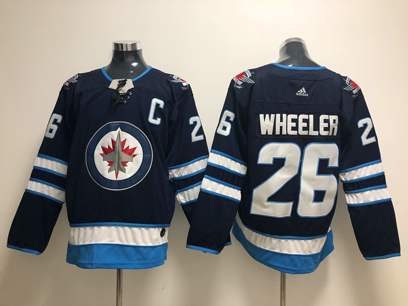 Men's Winnipeg Jets #26 Blake Wheeler adidas Navy Home Jersey
