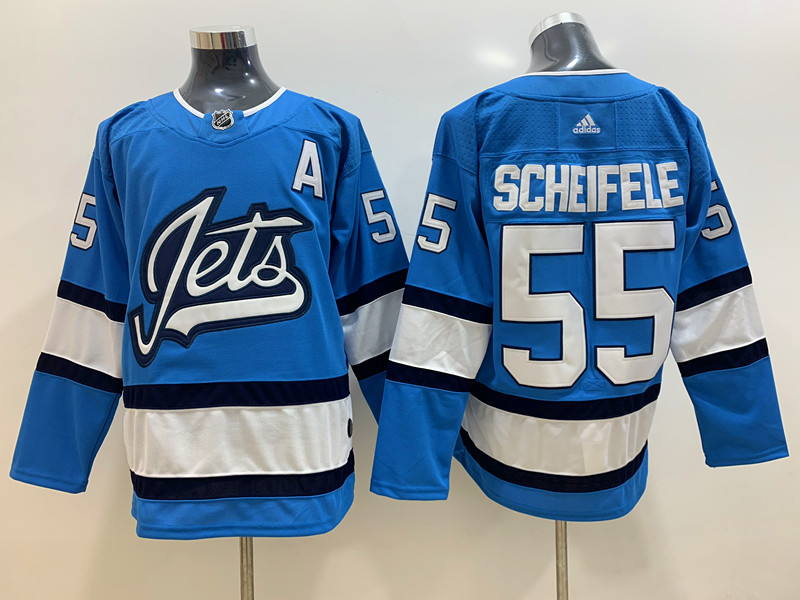 Men's Winnipeg Jets #55 Mark Scheifele adidas Blue Alternate Jersey