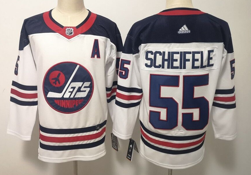 Men's Winnipeg Jets #55 Mark Scheifele White Heritage  Jersey