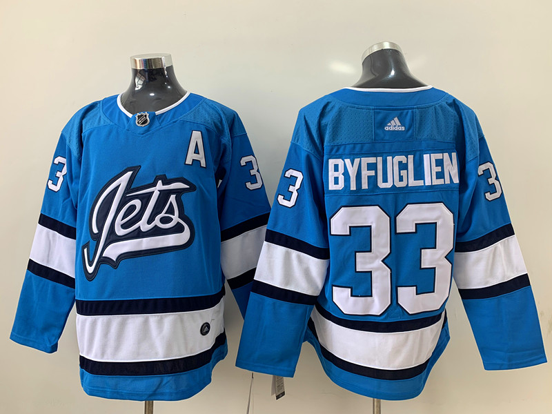 Men's Winnipeg Jets #33 Dustin Byfuglien adidas Blue Alternate Jersey