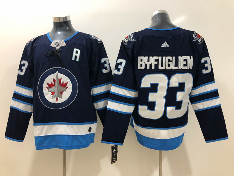 Men's Winnipeg Jets #33 Dustin Byfuglien adidas Navy Home Jersey