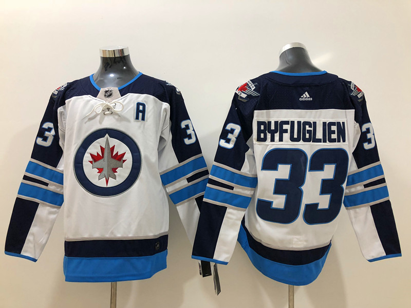 Men's Winnipeg Jets #33 Dustin Byfuglien adidas White Away Jersey