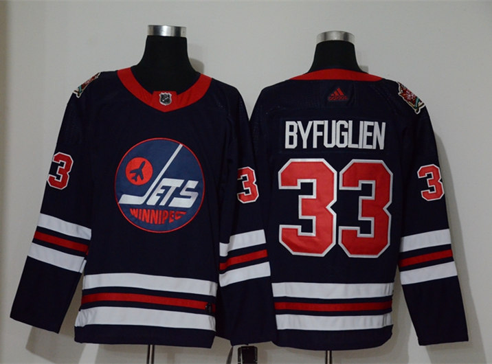 Men's Winnipeg Jets #33 Dustin Byfuglien adidas 2019-20 Navy Heritage WHA Classic Jersey